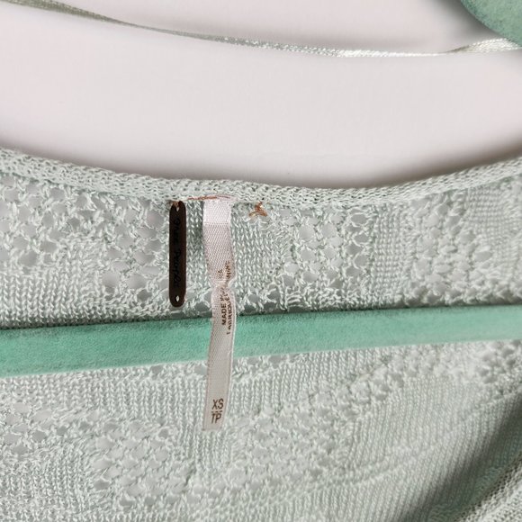 Free People Linen Blend Loose Knit Oversized Long Sleeve Top sz XS - Picture 6 of 9